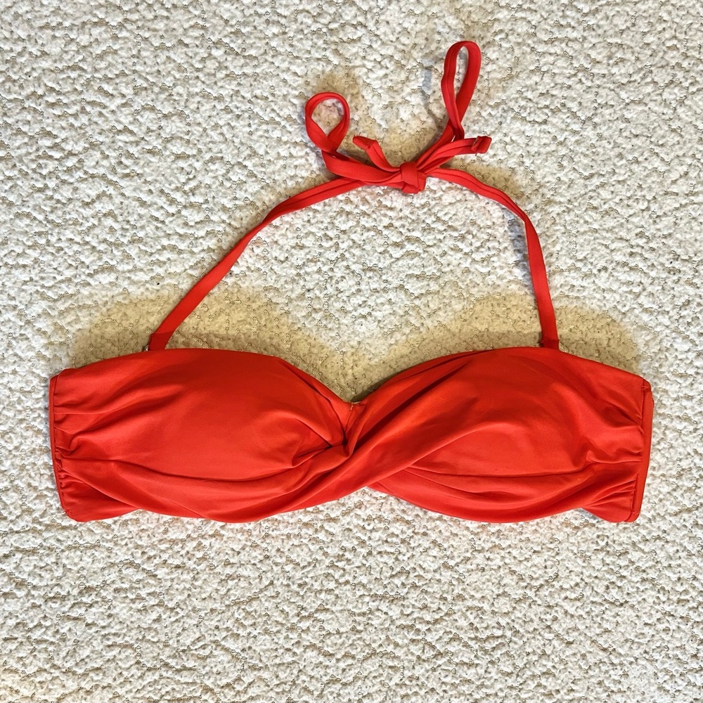 LC Lauren Conrad Red Twist Front Bandeau Bikini Top - S